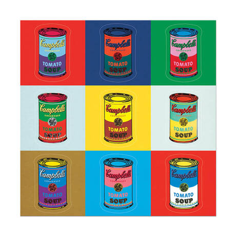 Sticker-Bogen - Warhol Campbell's Soup Cans